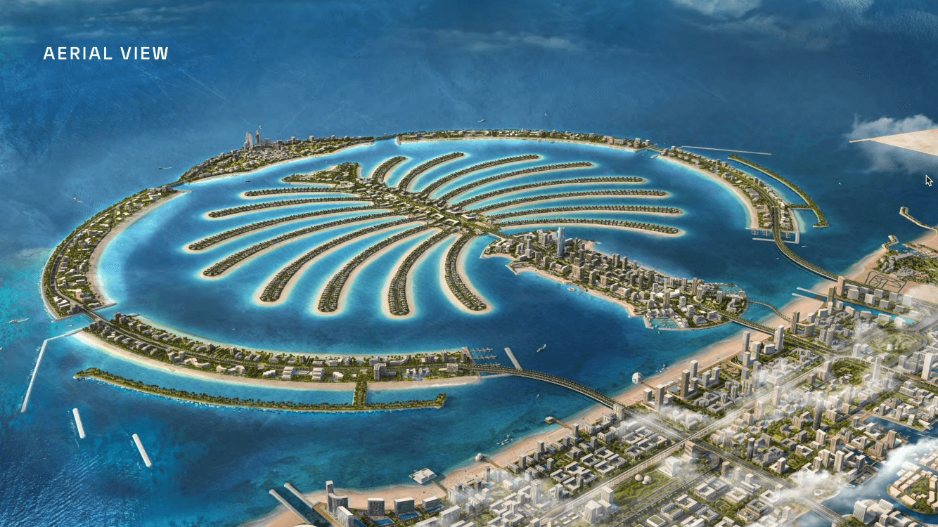 نمای هوایی پالم جبل علی دبی